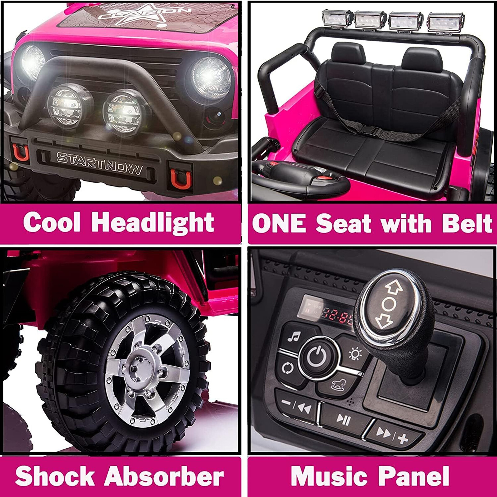 12V Electric Ride On Car Vehicle Toy Kids Truck Jeep w/ Remote Control USB Pink