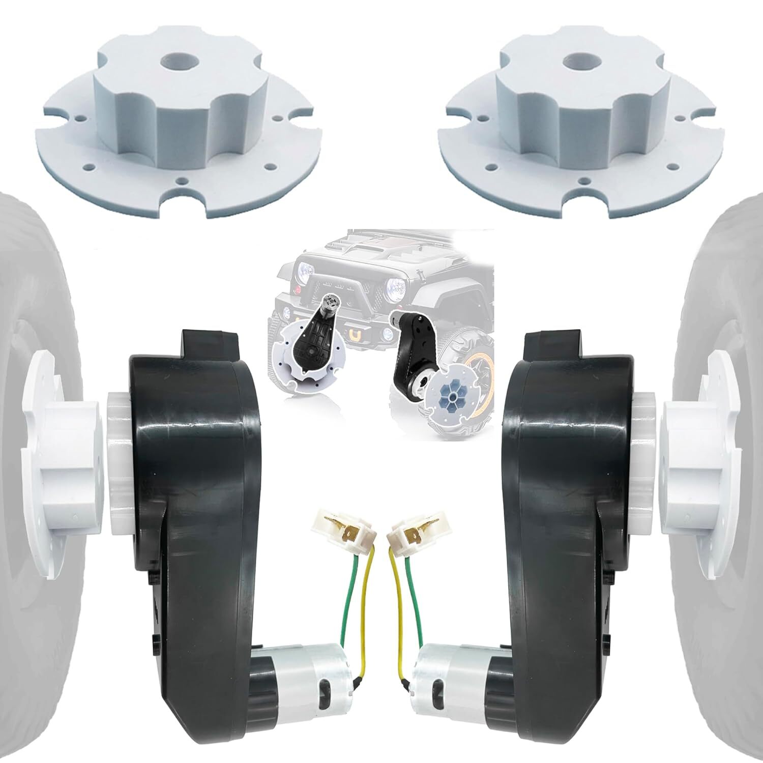 2PCS 12V RS550 High-Speed Gearbox (40000RPM) for Kids’ Ride-On Cars, Power Wheel