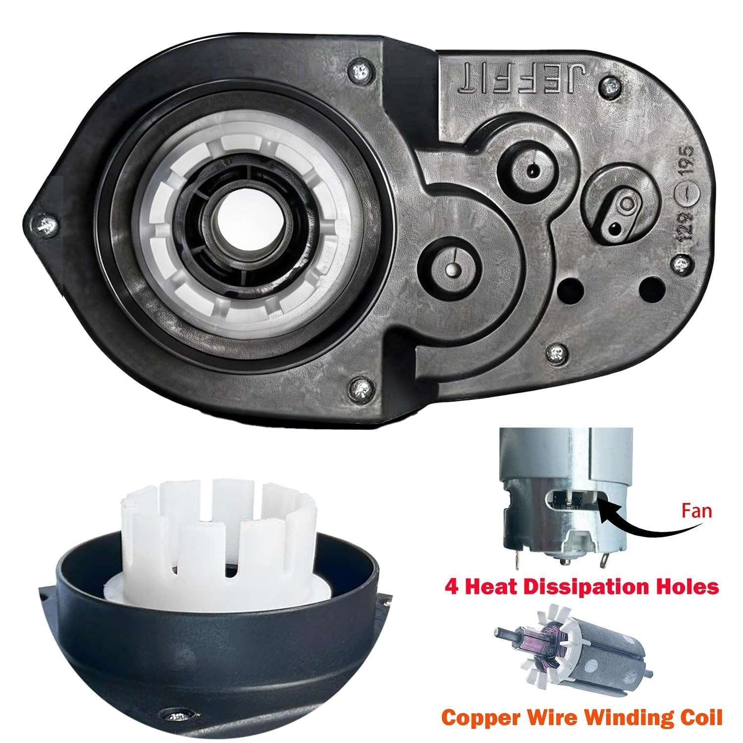 High Torque 24V RS555 Motor Gearbox Upgrade for Power Wheels, 35000RPM, UTV Part