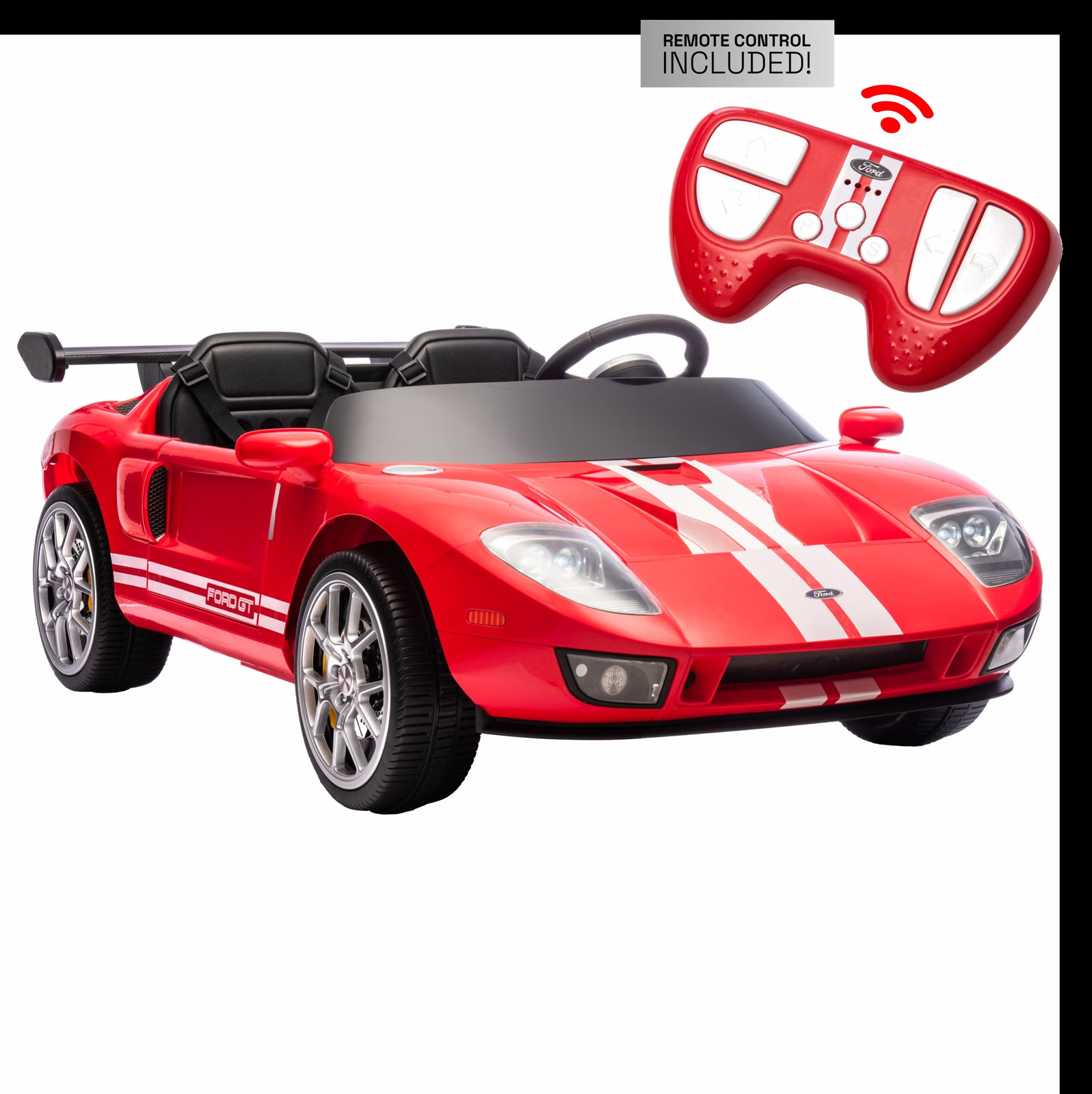 Hyper 12V Ford GT Convertible, Battery Powered Ride on Toy for Kids Ages 3+, Red