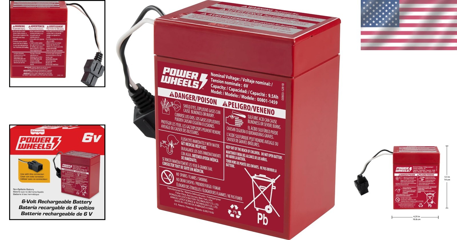 Keep Fun Going with 6V Red Rechargeable Battery for Ride-On Toys – Easy Install