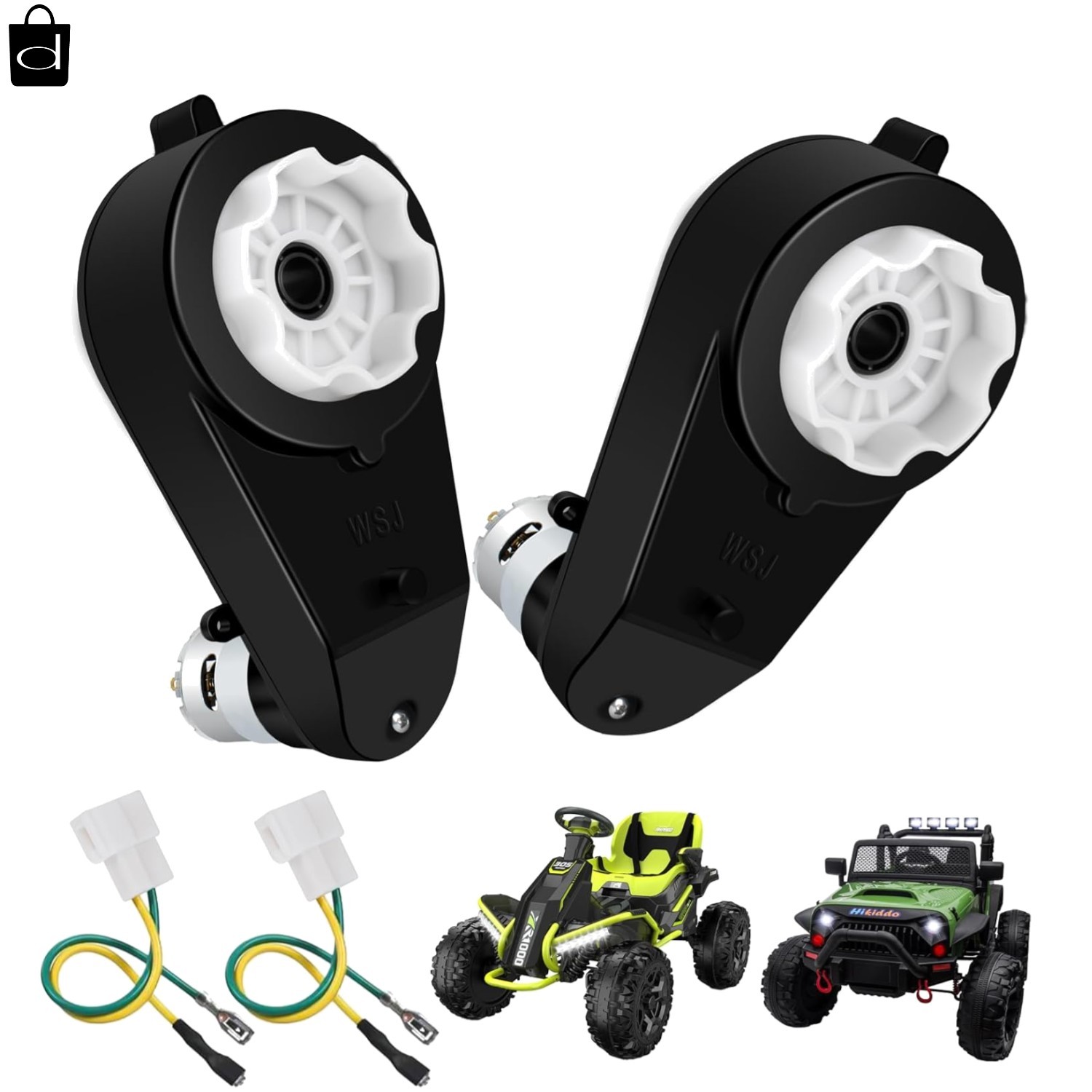 2Pcs 24V 40000RPM Kids Ride on Car Gearbox Motor Power Wheels Motor Gearbox Upgr