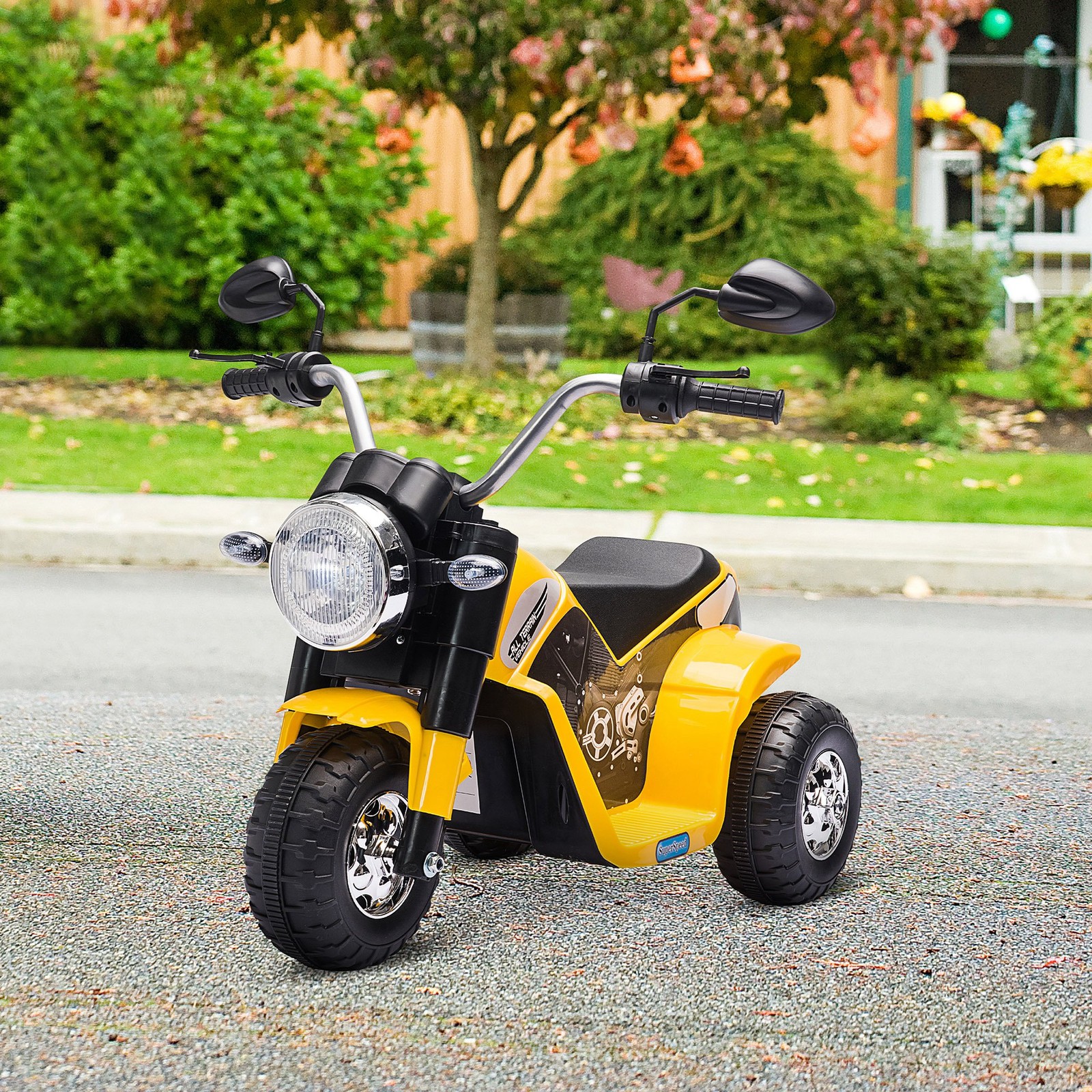 Kids 6V Electric Motorcycle Ride-On Toy Battery 18 – 36 Months Yellow