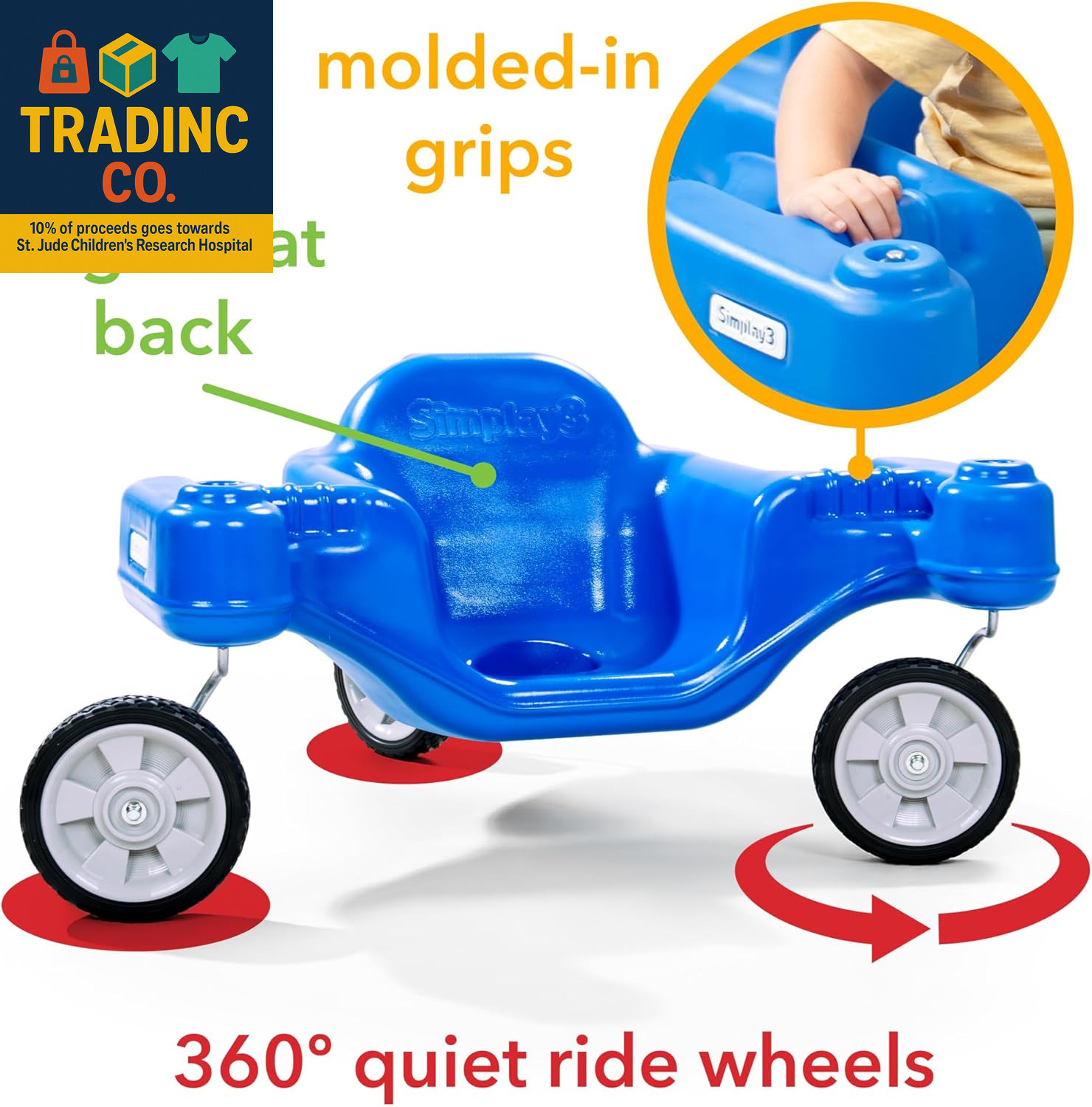 Galaxy Glider Ride-On Toy for Toddlers and Kids Ages 1-1/2 to 5 Years, 360-Degre