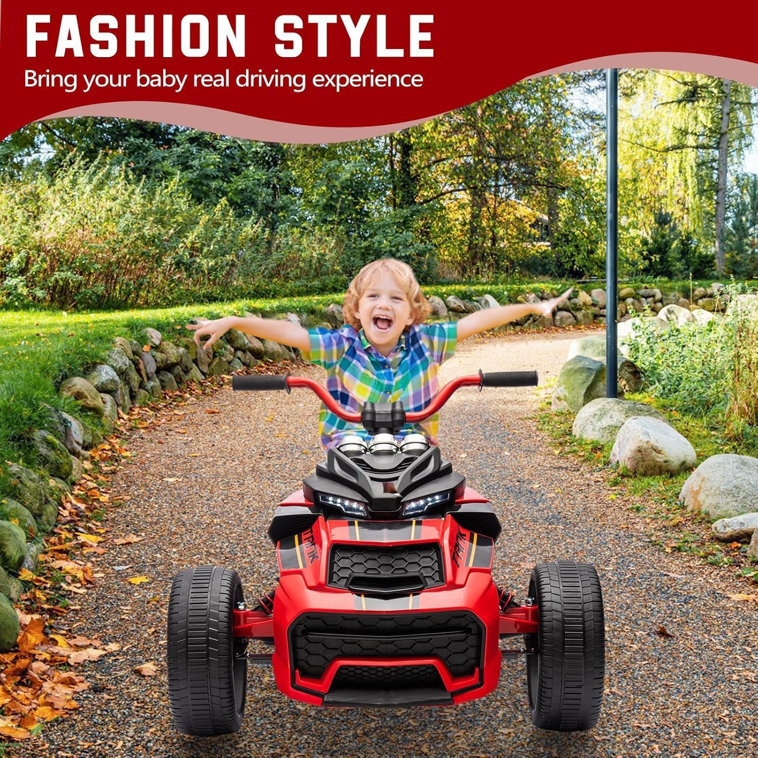 Kids Electric Ride on Truck Car, 7MPH, 2 Speeds, 2X55W Motor, LED Lights, Music,