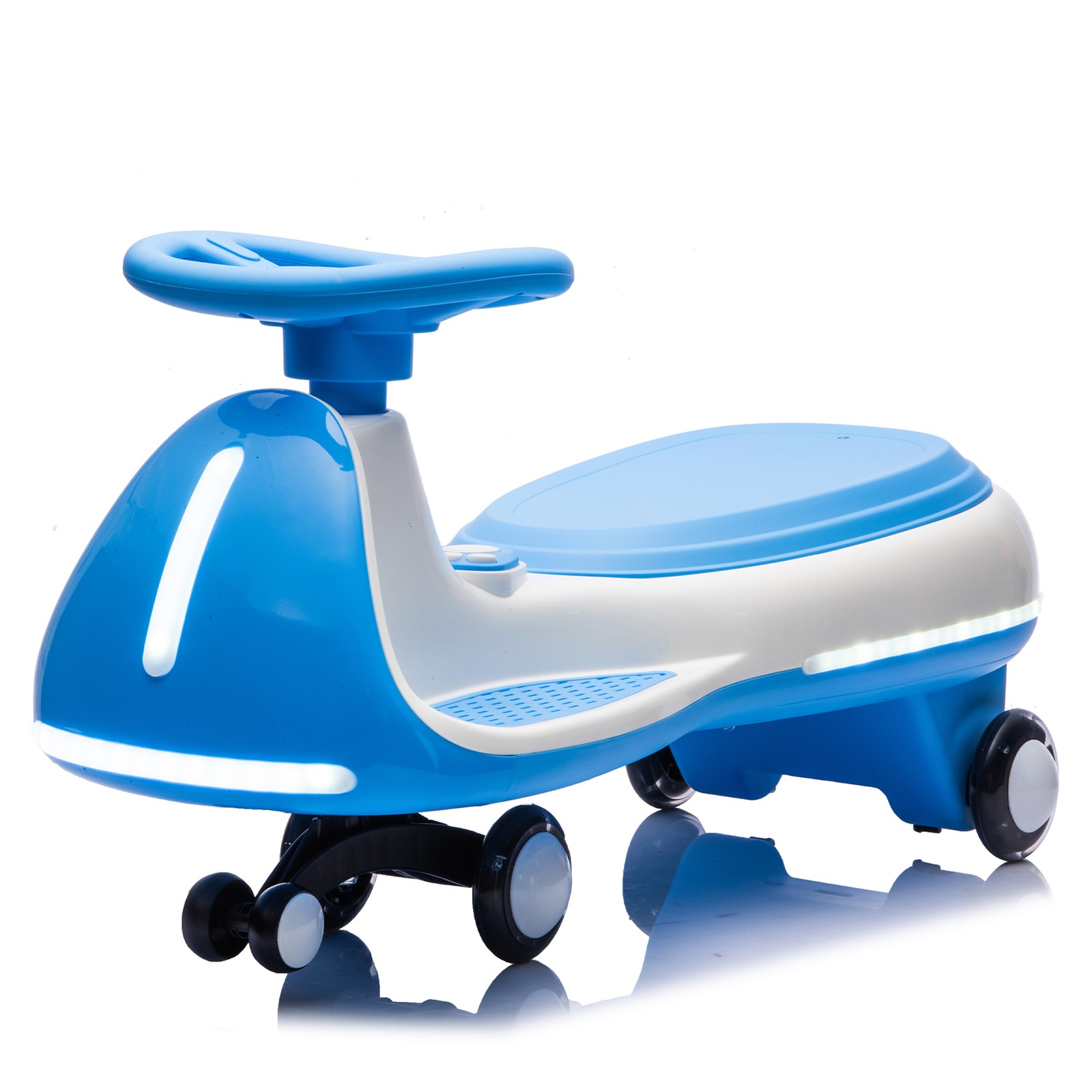 12V Electric Wiggle Car For Kids 3-8 Ride On Toy LED Lights Bluetooth Music 5MPH
