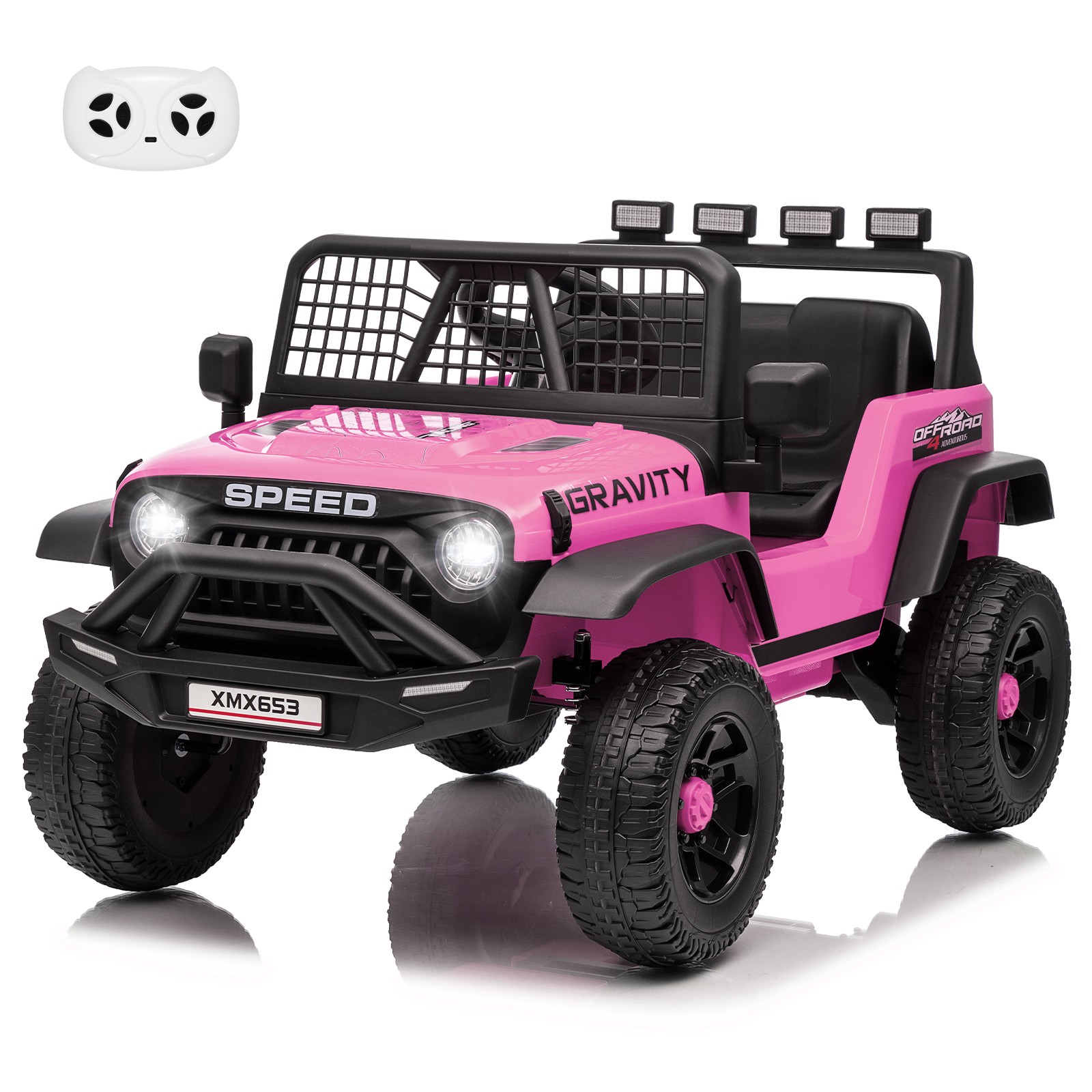 12V Kids Ride On Truck Extra Wide Seat Remote 3 Speed LED Music USB Toy