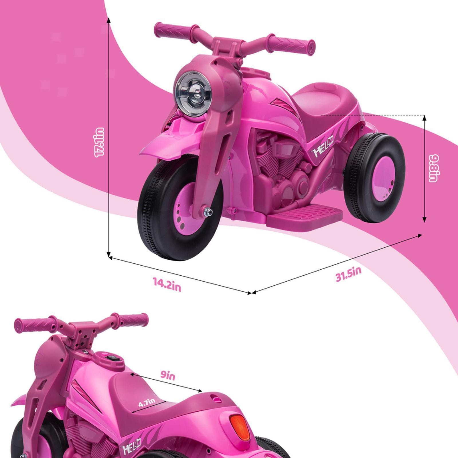 Ride on Bubble Car, 6V Kids Motorcycle, 3 Wheeled 2 MPH Electric Motorbike for