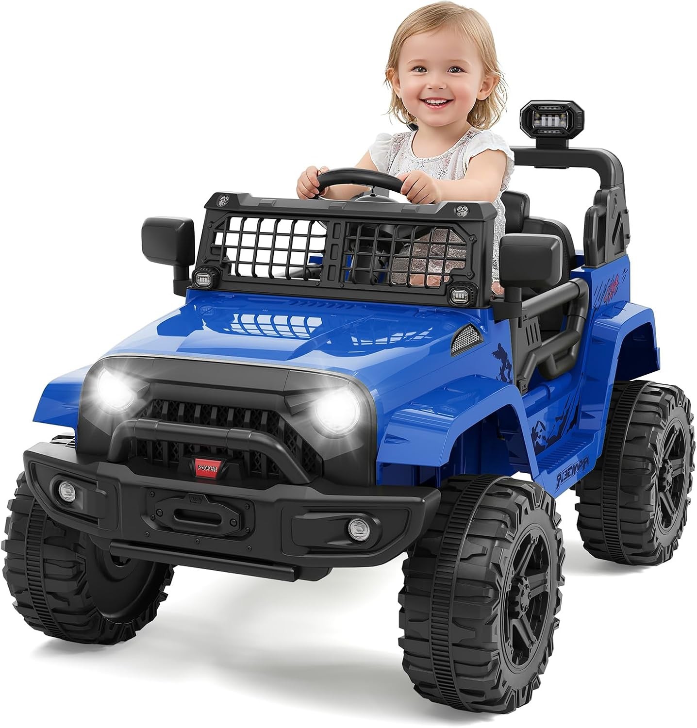Kids Ride on Car 12V Electric Truck w Lights Parent Remote Off-Road Toy Car Gift
