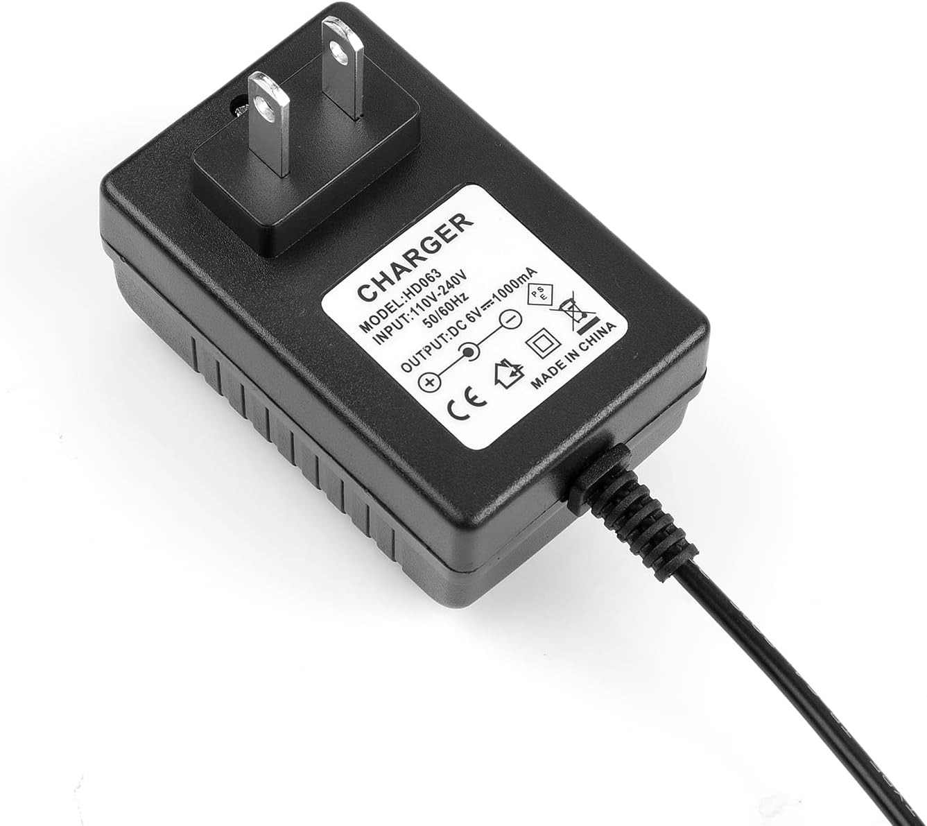 6V Battery Charger for Ride on Toys,6V 1A Battery Charger