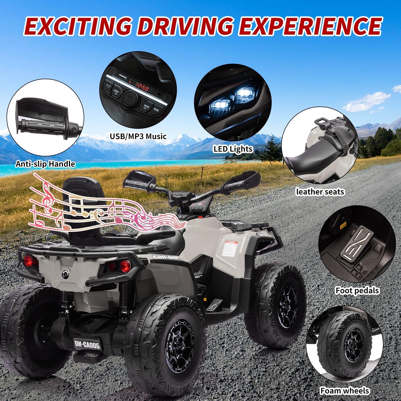 Christmas Electric Ride On ATV 2 Seaters 24V Ride On Car Licensed Can-Am For Kid