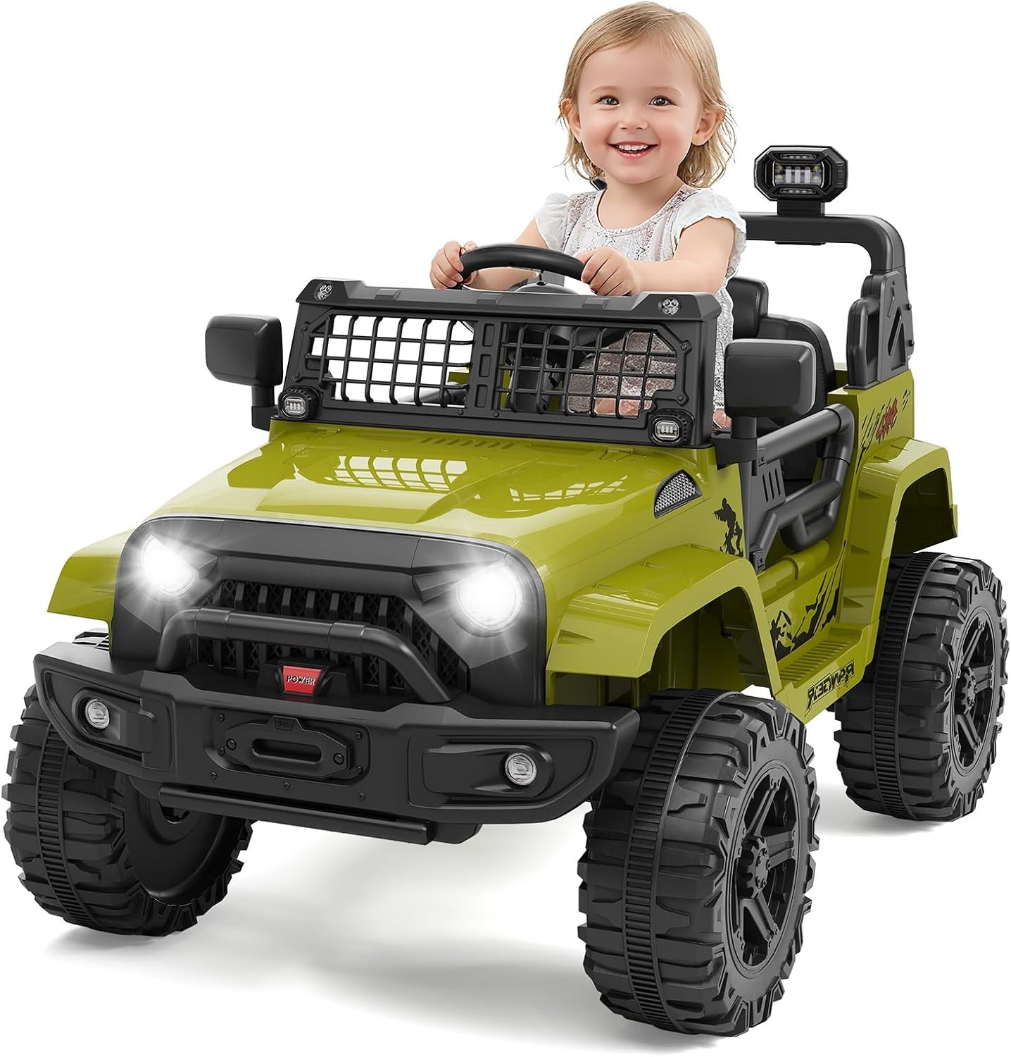 Kids Ride on Car 12V Electric Truck w Lights Parent Remote Off-Road Toy Car Gift