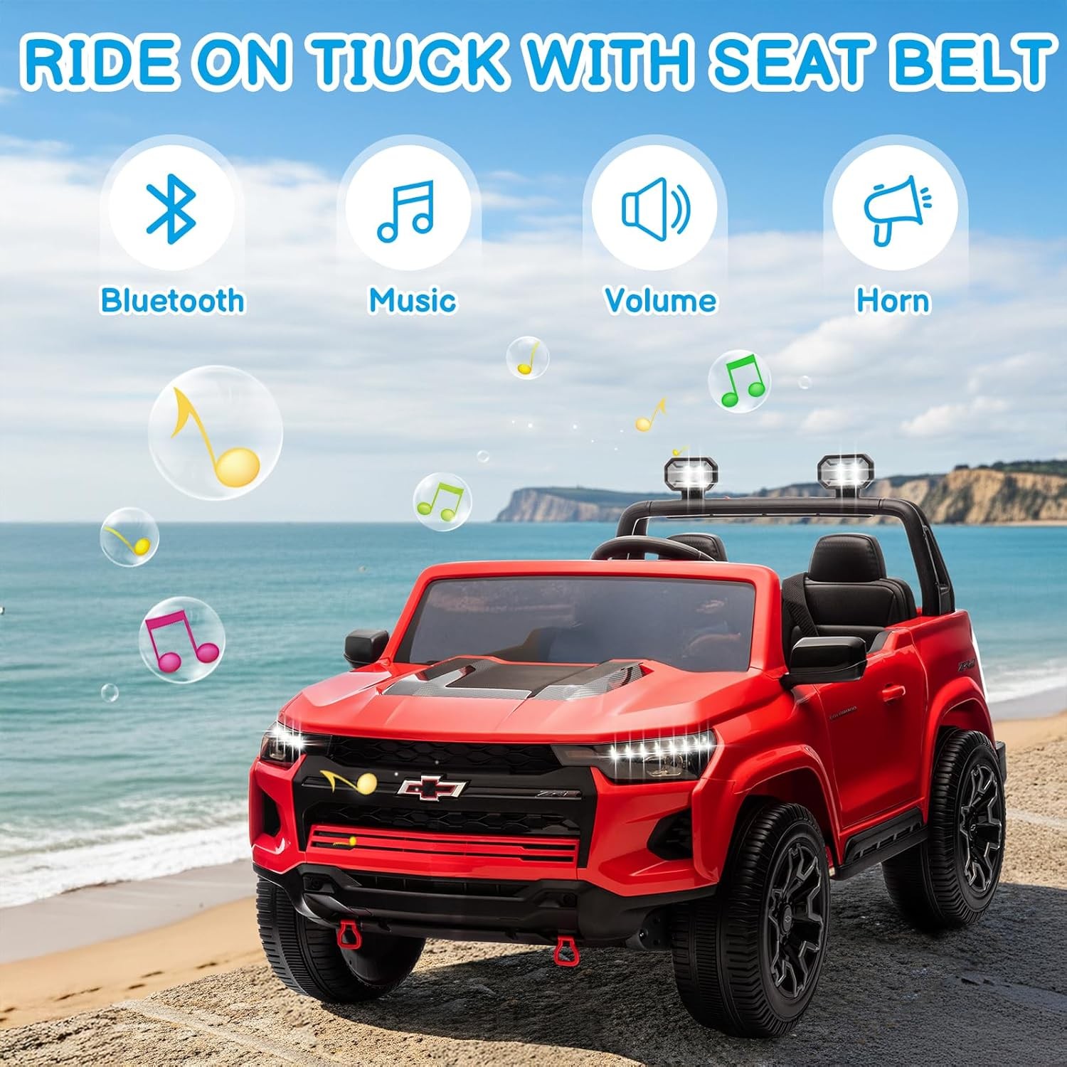 24V Licensed Chevrolet Colorado Electric Car for Kids, Ride on Toys for Toddlers