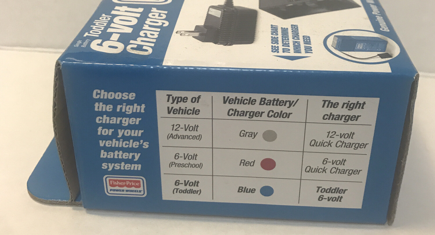 Fisher Price Power Wheels 6-Volt Battery Charger Toddler Blue P6829 6 Volt NEW