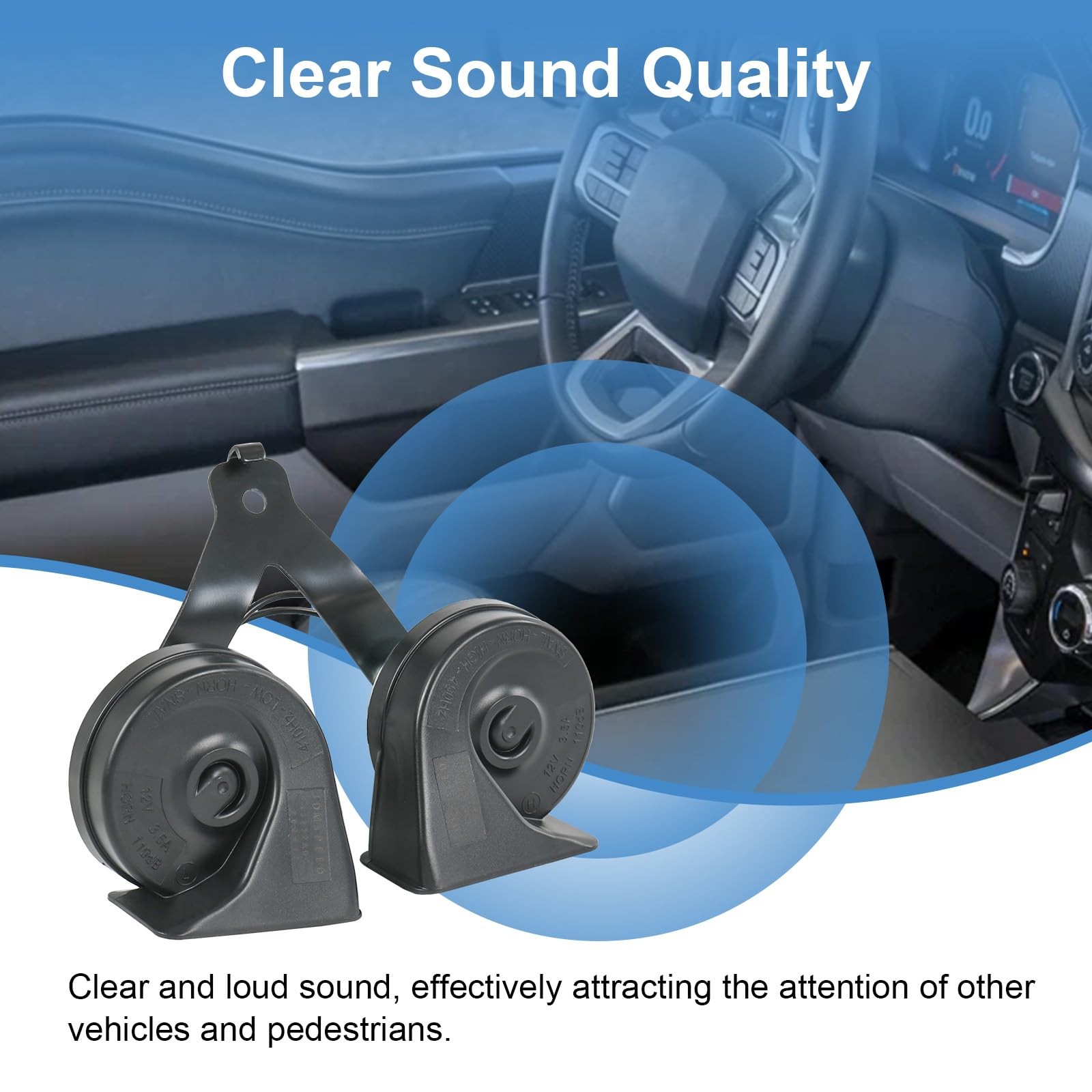 Horn Assembly with Bracket Dual Note Horn Level 2 with Ford F-150 2015-2022 E…
