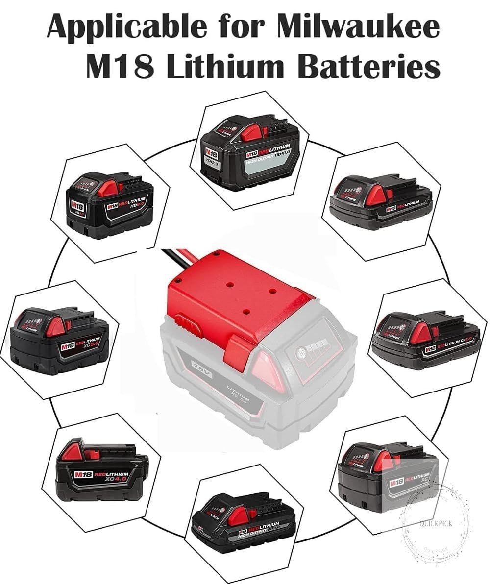 Adapter for Power Wheels Vehicles – for Milwaukee M18 18v Battery Adapter with