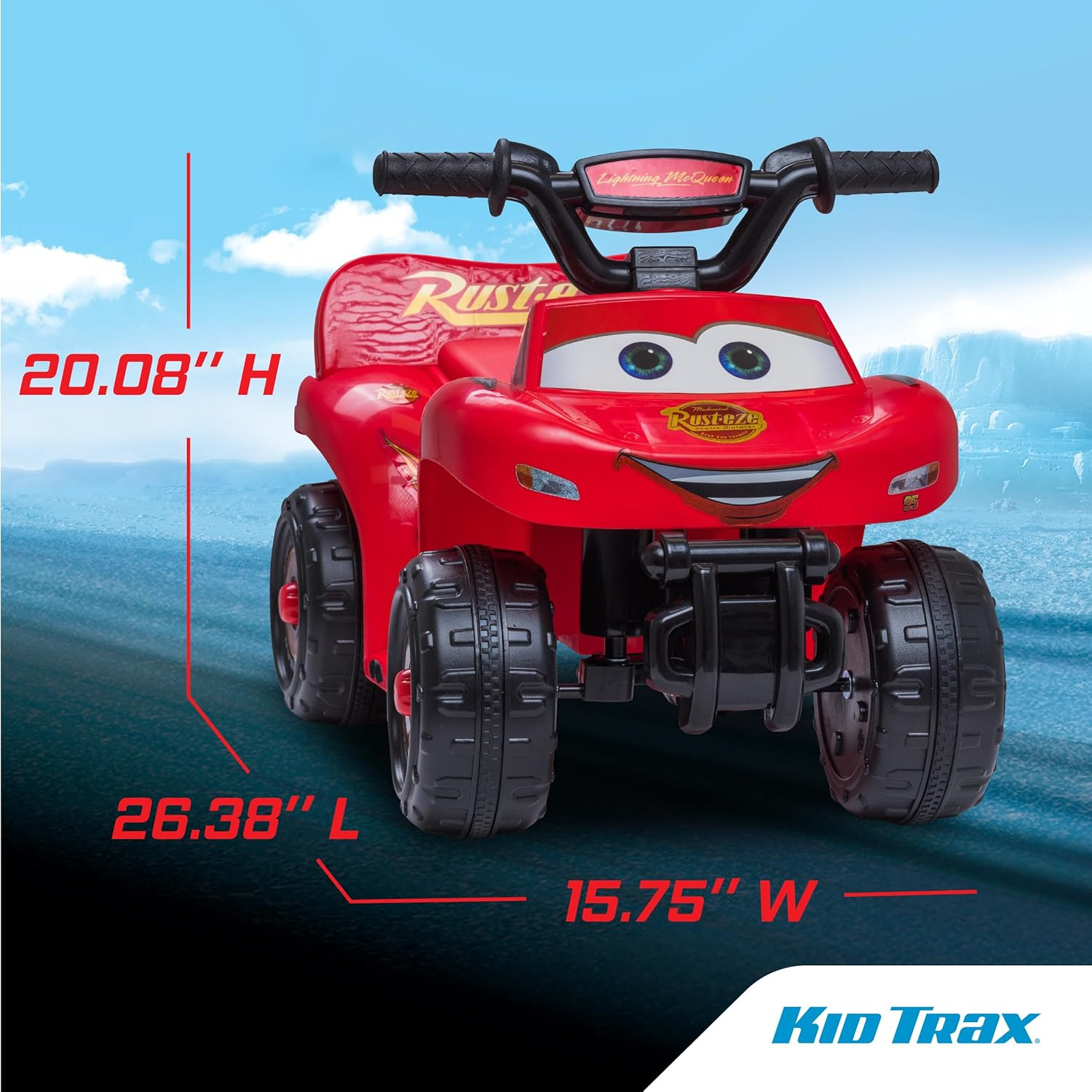 Kid Trax Lightning McQueen Quad Ride-On Toy for Toddlers 1.5-3 Years Old