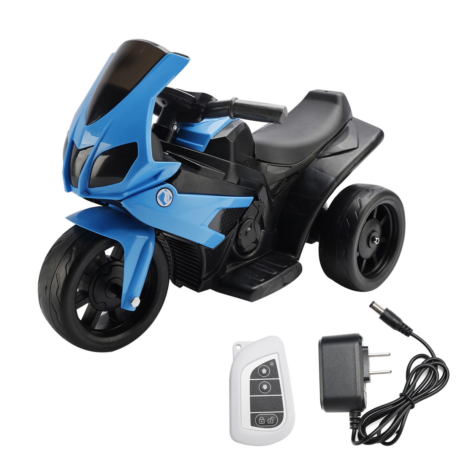 3Wheel 6V Kid Ride On Motorcycle Electric Toy w/Remote Control LED Light Blue🏍️