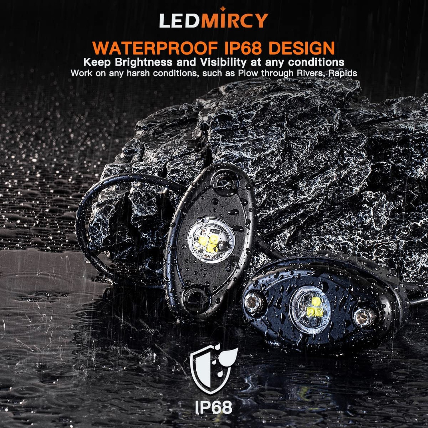 LEDMIRCY LED White Rock Lights 12PCS for Off Road Truck ATV SUV RZR Auto Car …