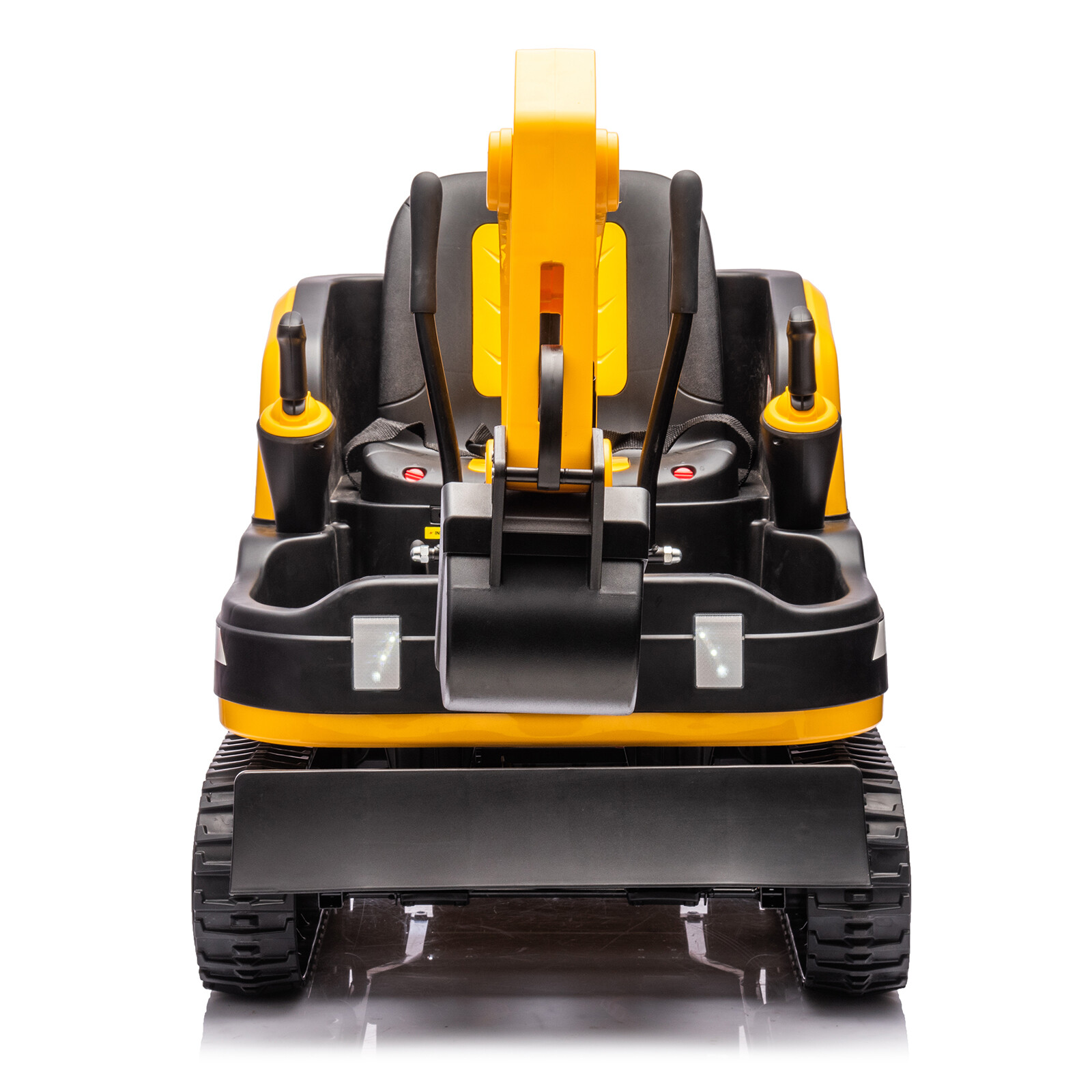 JOYLDIAS Yellow 360° 12V Battery Kids Ride On Excavator & Bulldozer w/MP3,Remote