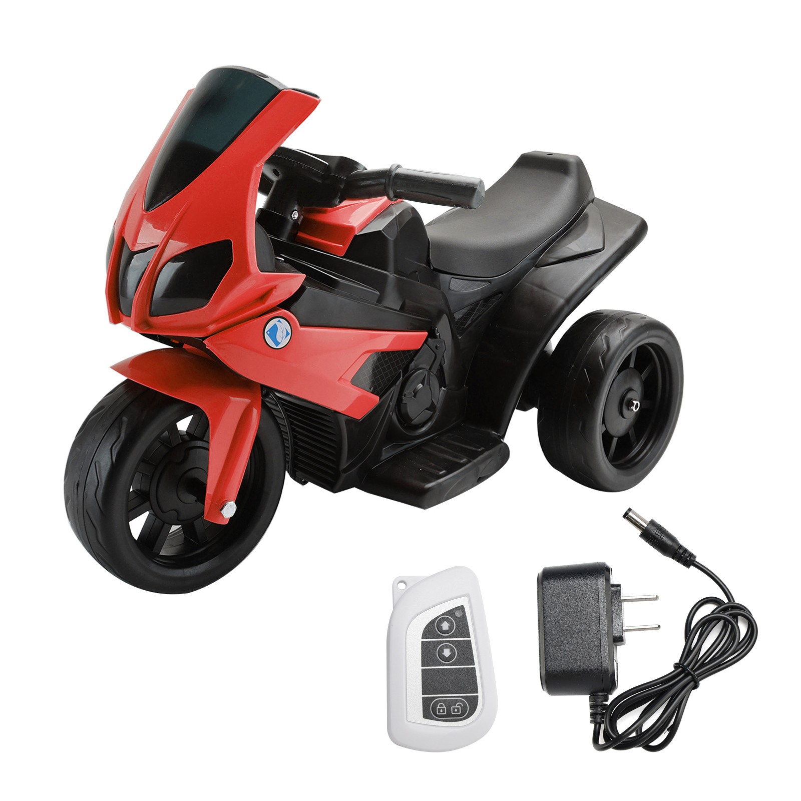 3Wheel 6V Kid Ride On Motorcycle Electric Toy w/Remote Control LED Light Red🏍️