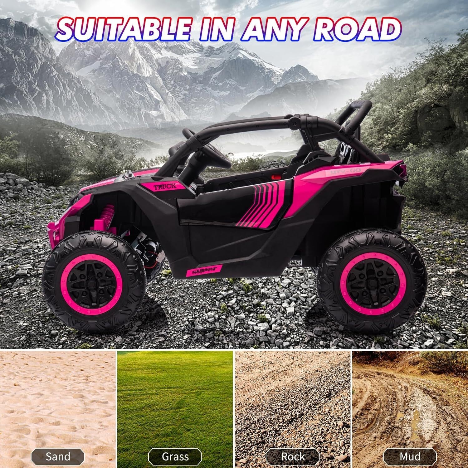 24V Kids Ride On UTV Car for Kids Electric Car Toys 4WD Off-Road W/ Remote Xmas