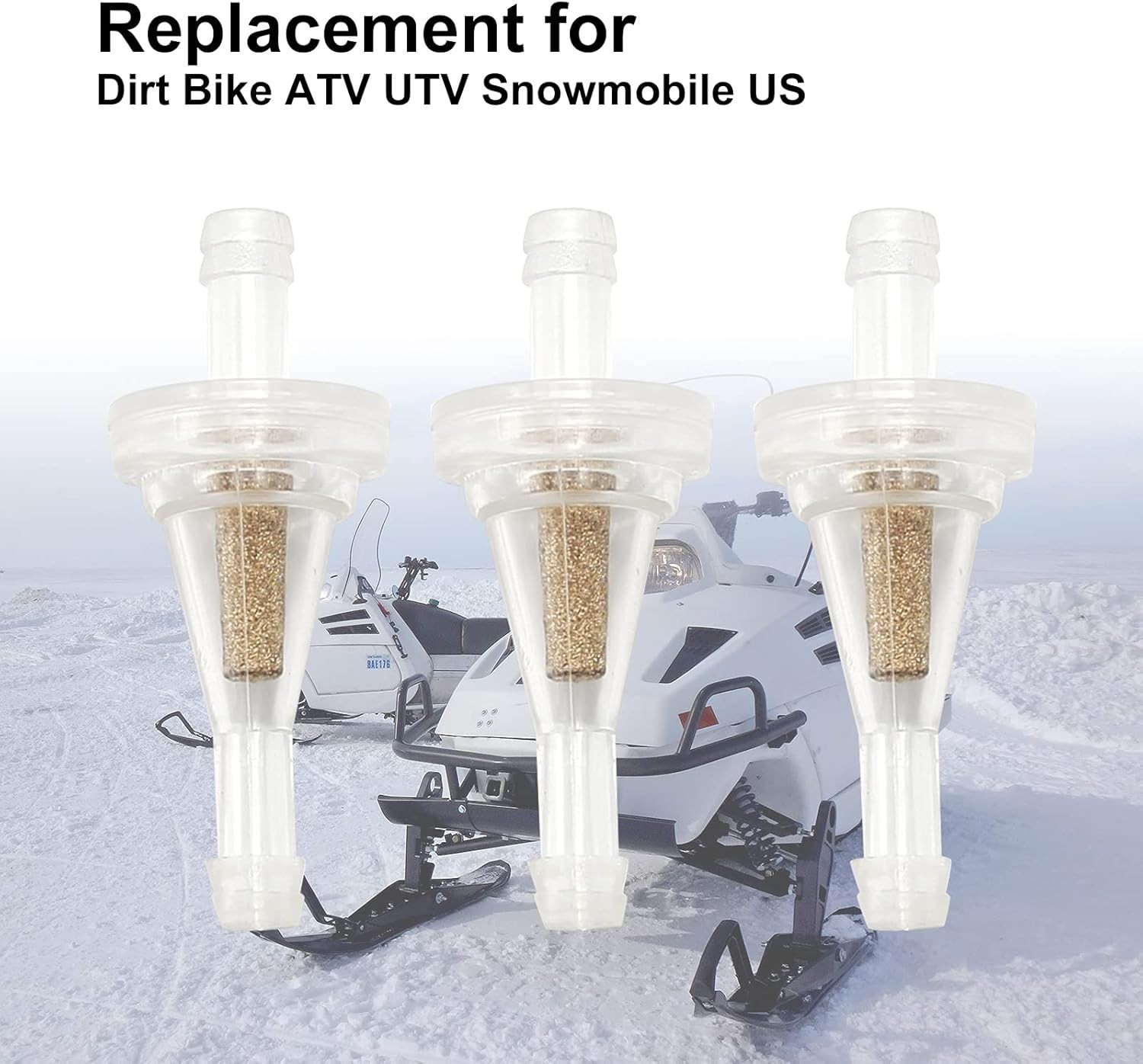 10Pcs 1/4 Inch Motorcycle Clear Gas Inline Fuel Filter Replacement for Dirt B…