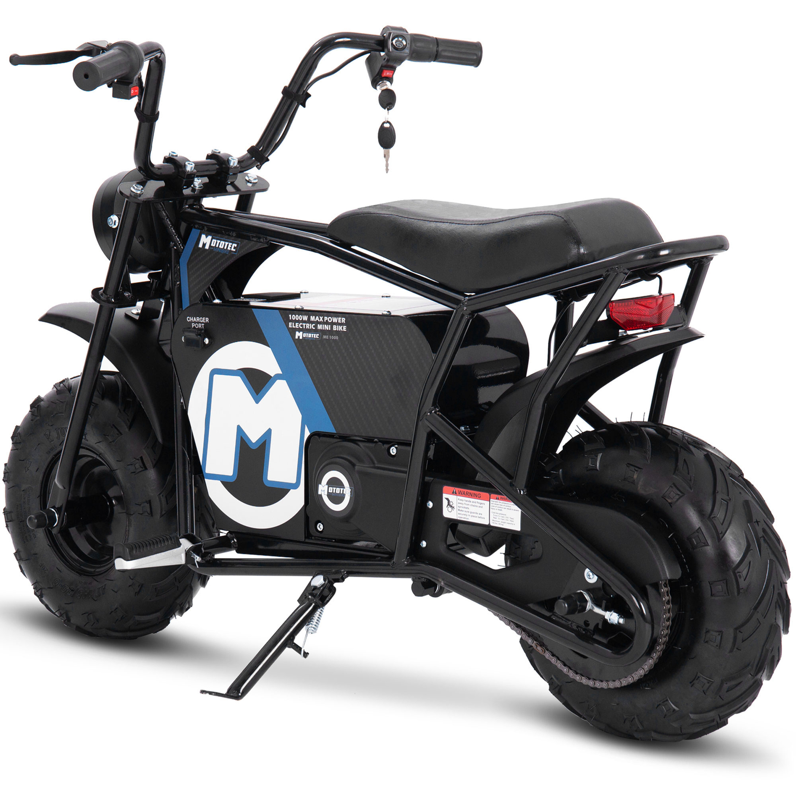 MotoTec 48V 1000W Electric Mini Bike Black Powerful Off-Road Ride
