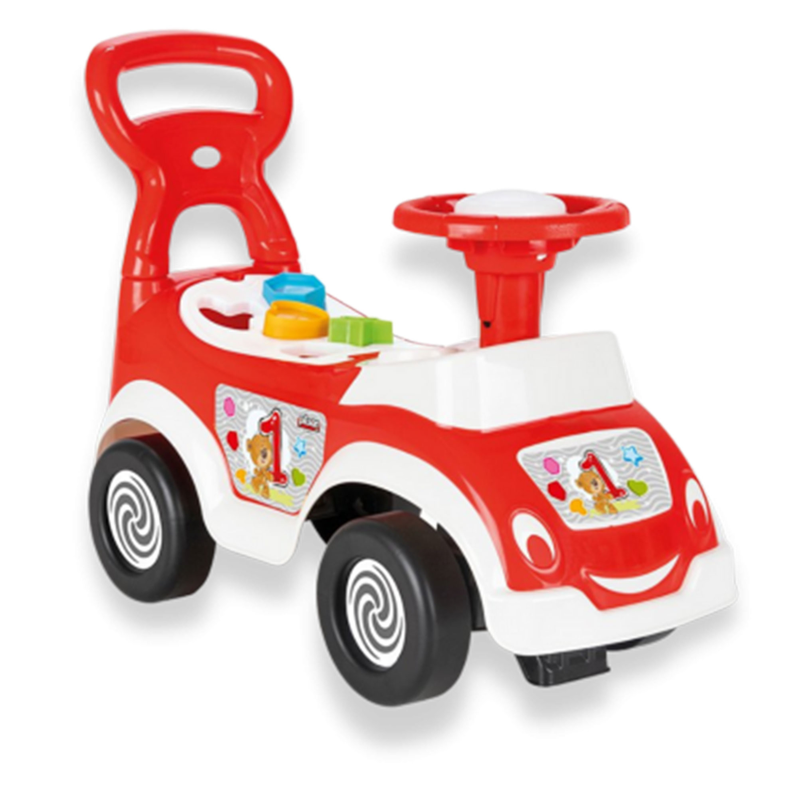 Pilsan First Push Car w/ Shapes for Toddlers Ages 1 & Up, Red & Yellow (Used)