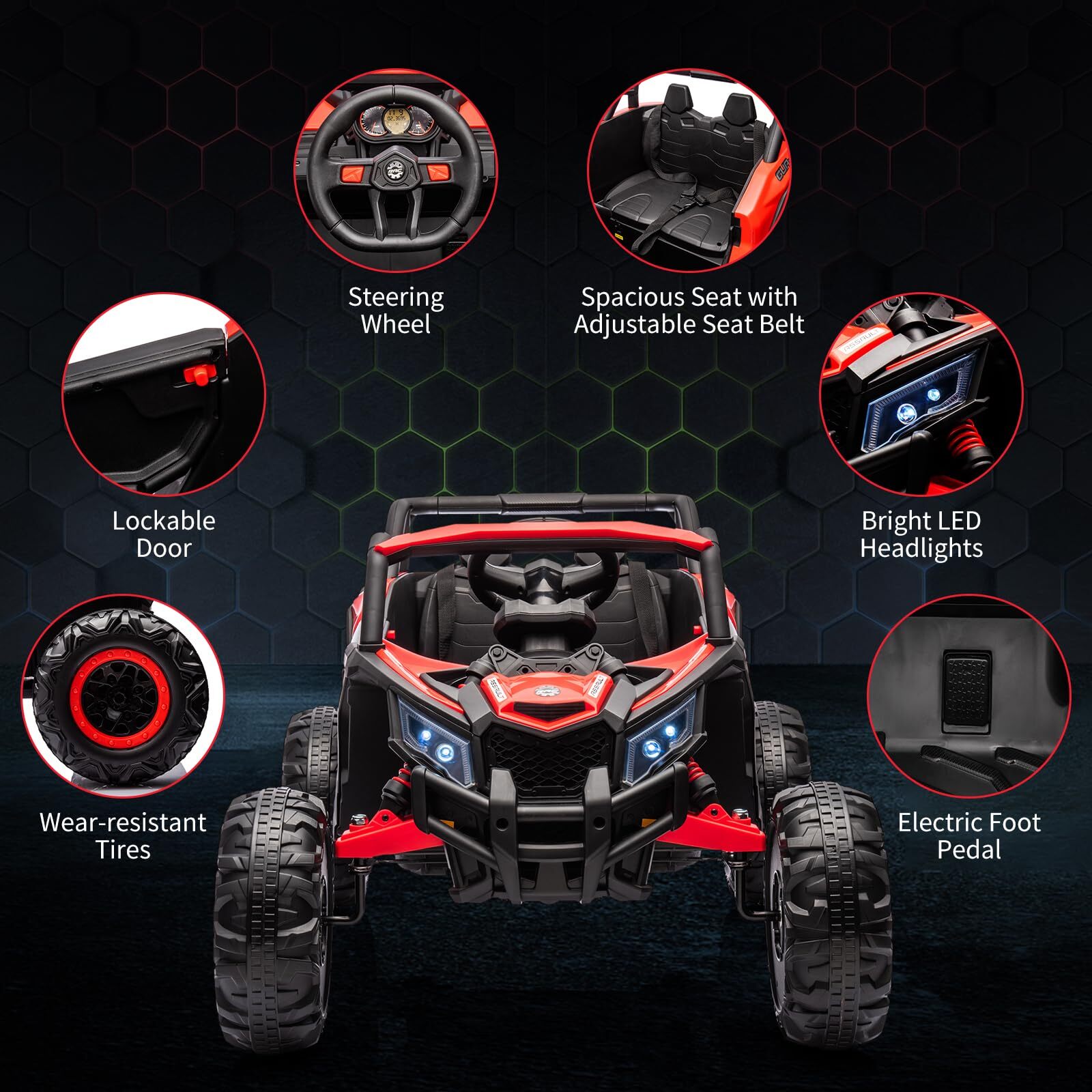 24V Kids Ride On UTV Car, Battery Powered Electric Vehicles With Remote Control