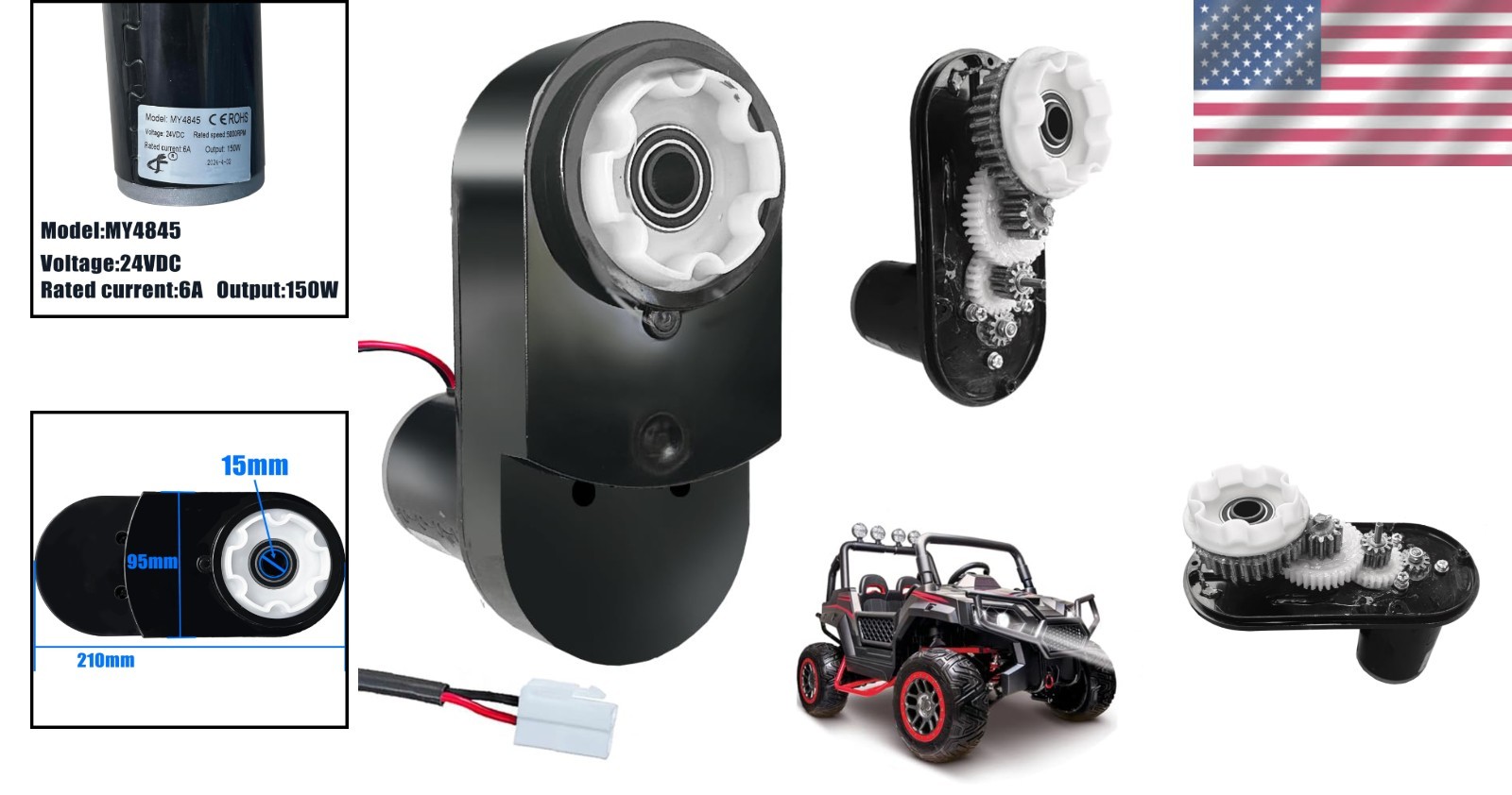 5000RPM 24V Motor Gearbox for Toys – Durable Metal Gear Design with Low Noise