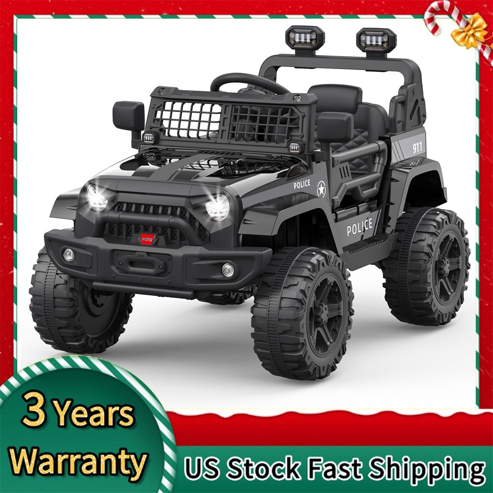 Black Kids Electric Ride on Car Toys 12V with Remote Control for Kids 3-8