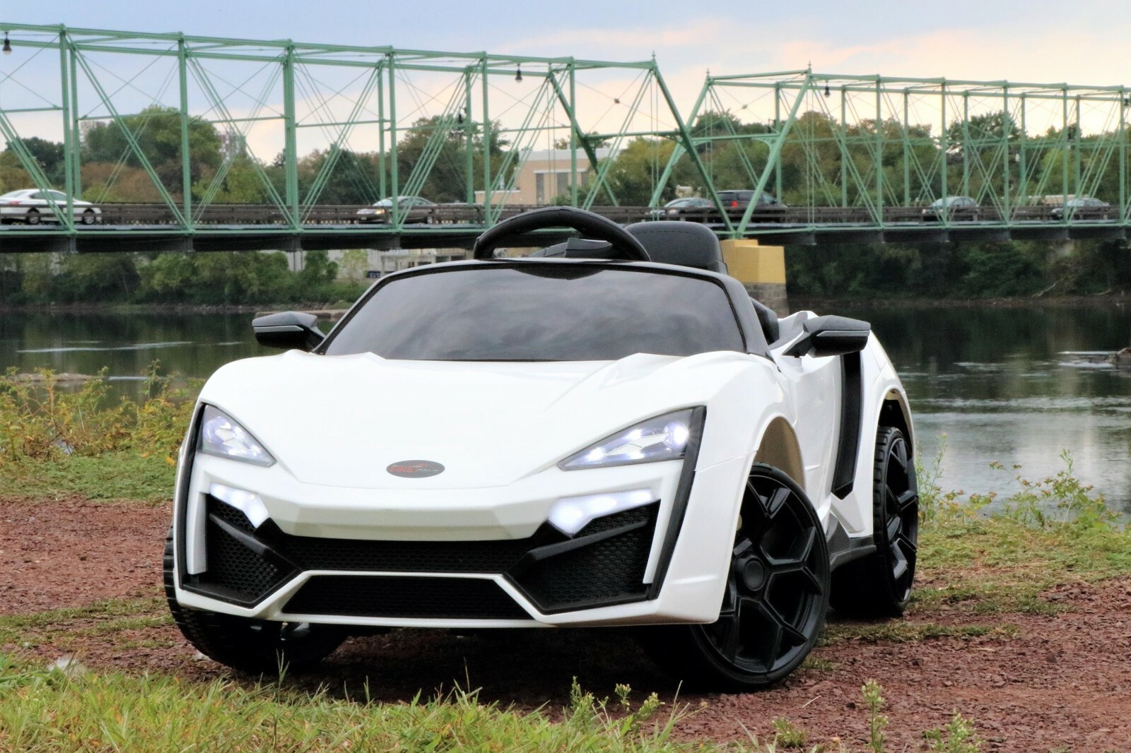 First Drive Lykan Hypersport White 12v Kids Cars – Dual Motor Electric Power Rid