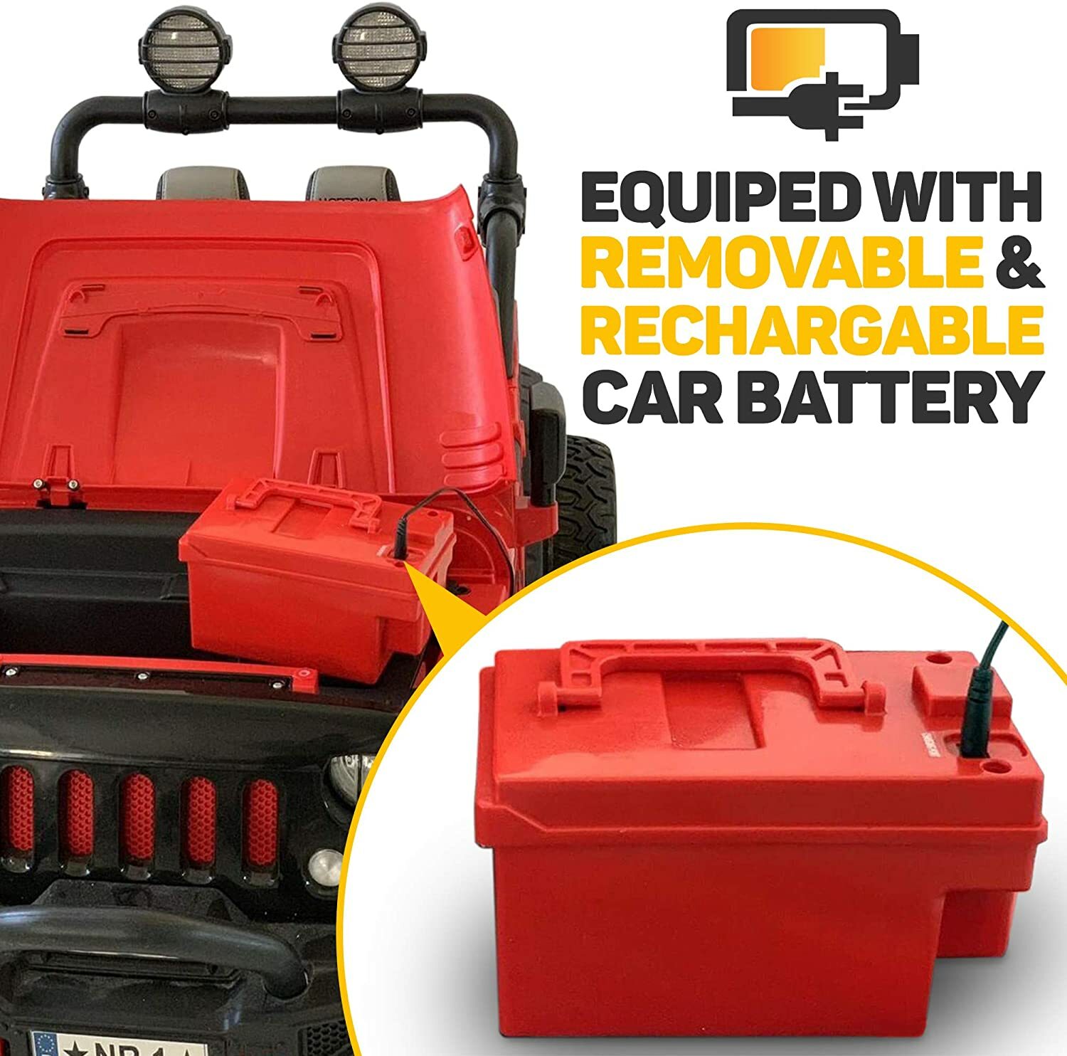 12V KIDS RIDE ON JEEP TRUCK CAR,TWO POWERFUL MOTORS,2 SEATS,RUBBER TIRES W R/C