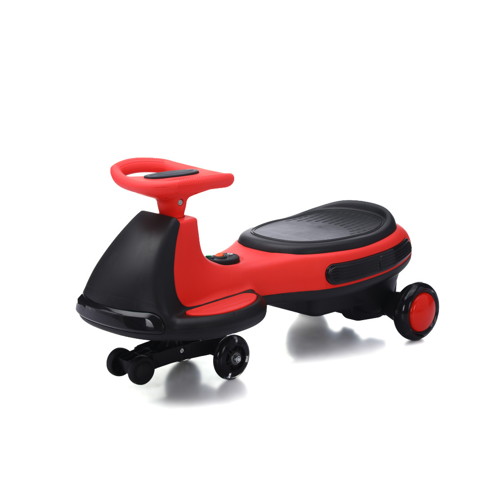 Electric Ride On Wiggle Car, LED & Music, Anti-Rollover, for Boys Girls Ages 3+
