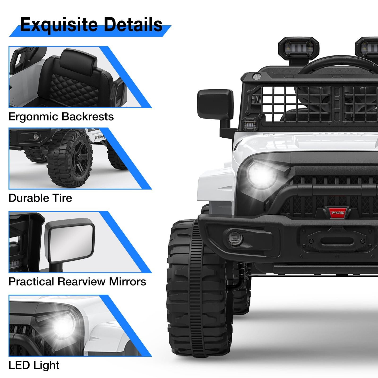 Ride on Truck Car 12V Kids Electric Vehicles W/Parent Remote Control & LED Light