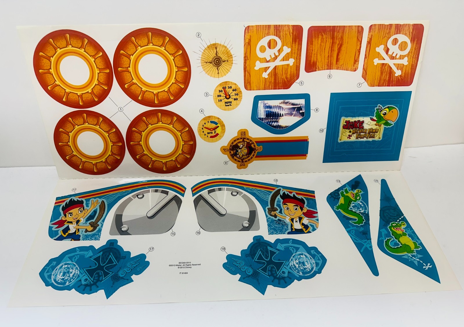 Power Wheels Jake & The Neverland Pirates Lil Quad Label Sheet #BCG69-0310