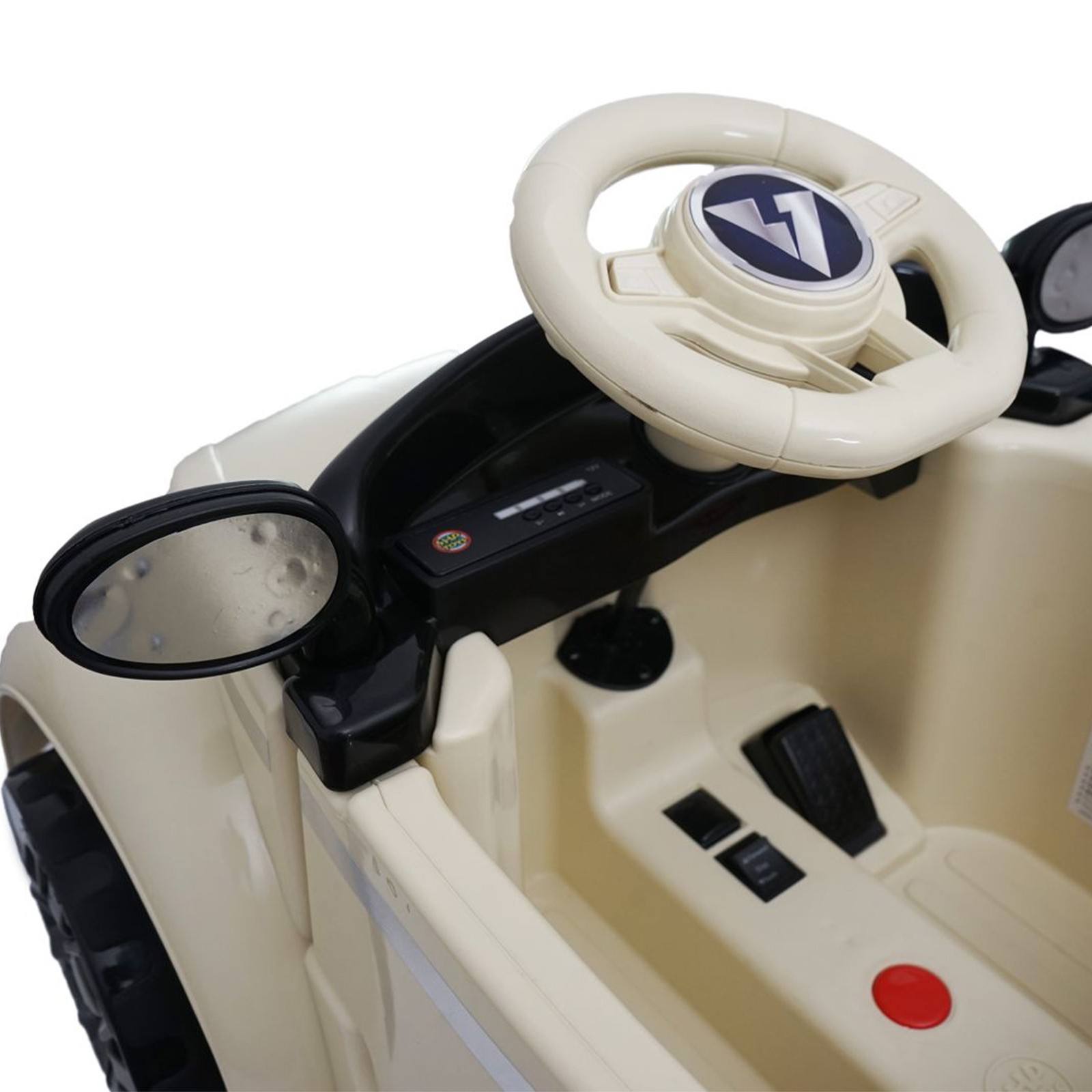 12V Kids Ride On Car Wheel LED USB & Bluetooth Suitable for Kids Aged 2-4 Beige