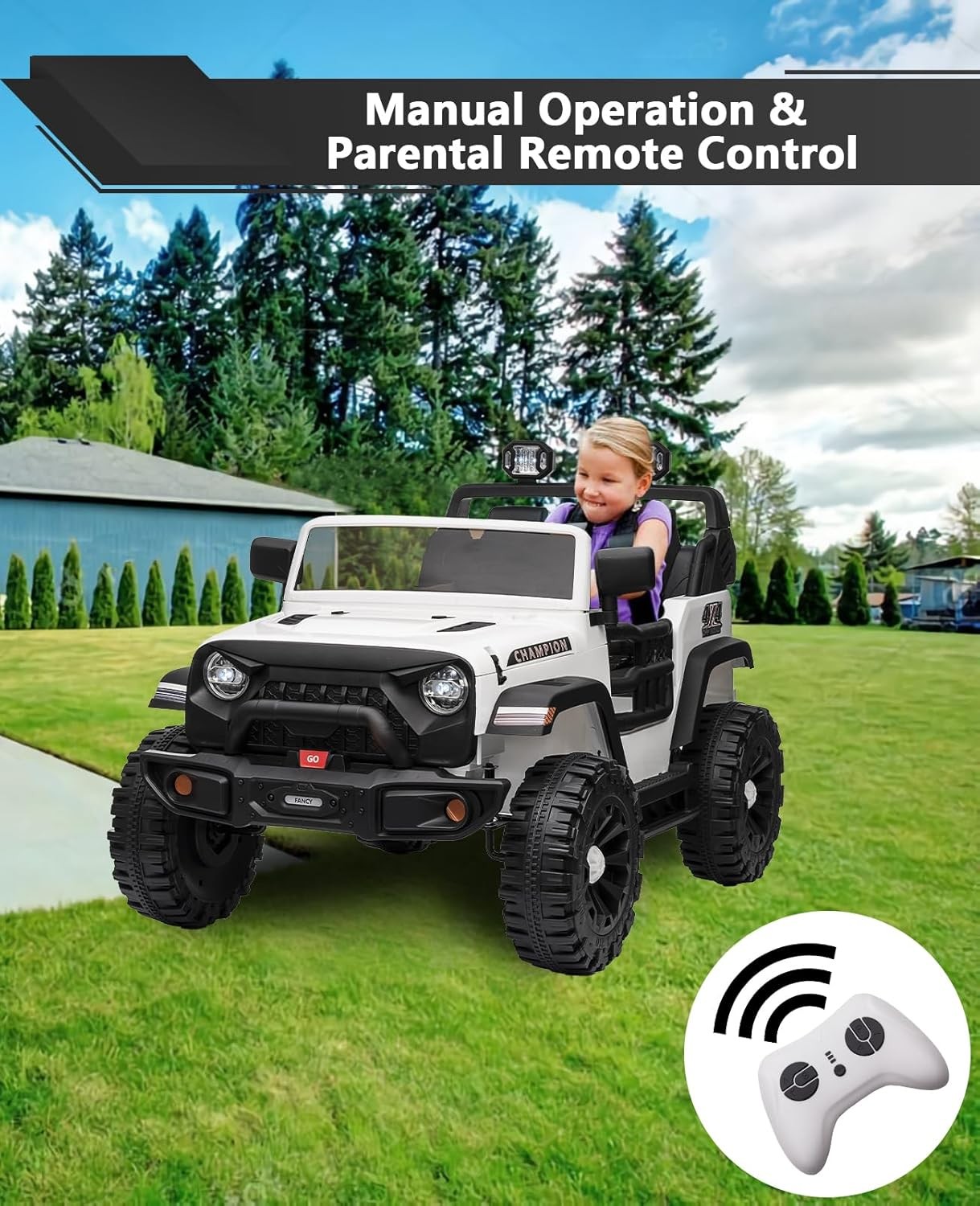 24V 2-Seater Ride-On Truck for Kids, 24V/7AH Dual Motors, Remote Control, MP3