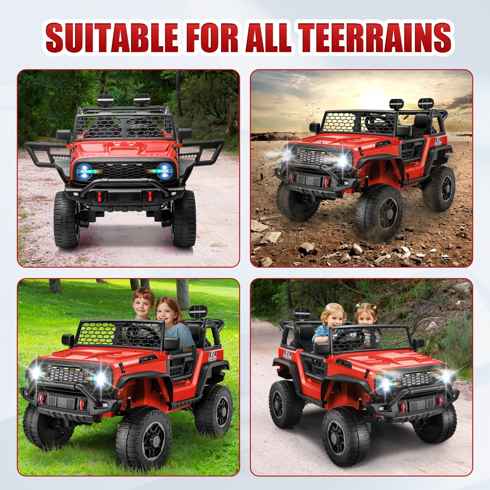 24V Kids Car Ride on Truck 4×100W Motors Electric Battery Power Wheels w/Remote