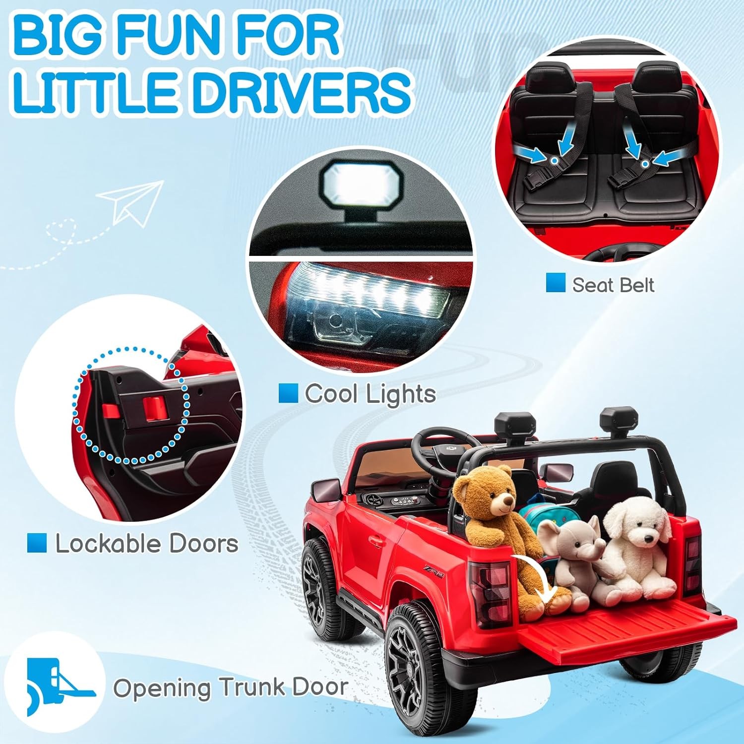 24V Licensed Chevrolet Colorado Electric Car for Kids, Ride on Toys for Toddlers