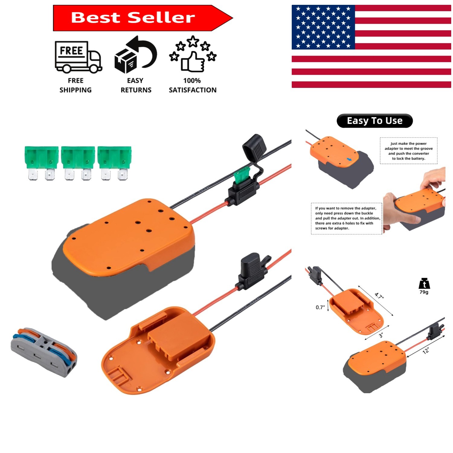 Innovative 18V Battery Adapter with Fuse for Power Wheels & Robotics Upgrades