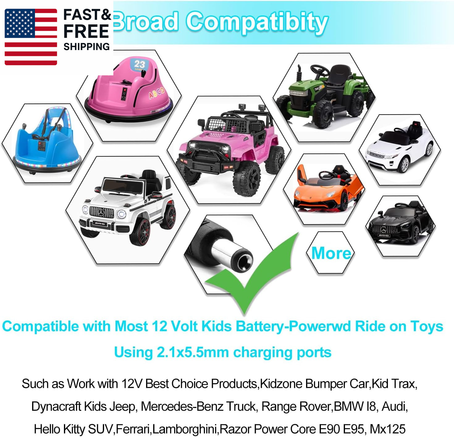 12 Volt Battery Charger for Kids Ride on Toys – Universal Charger for Best Choic