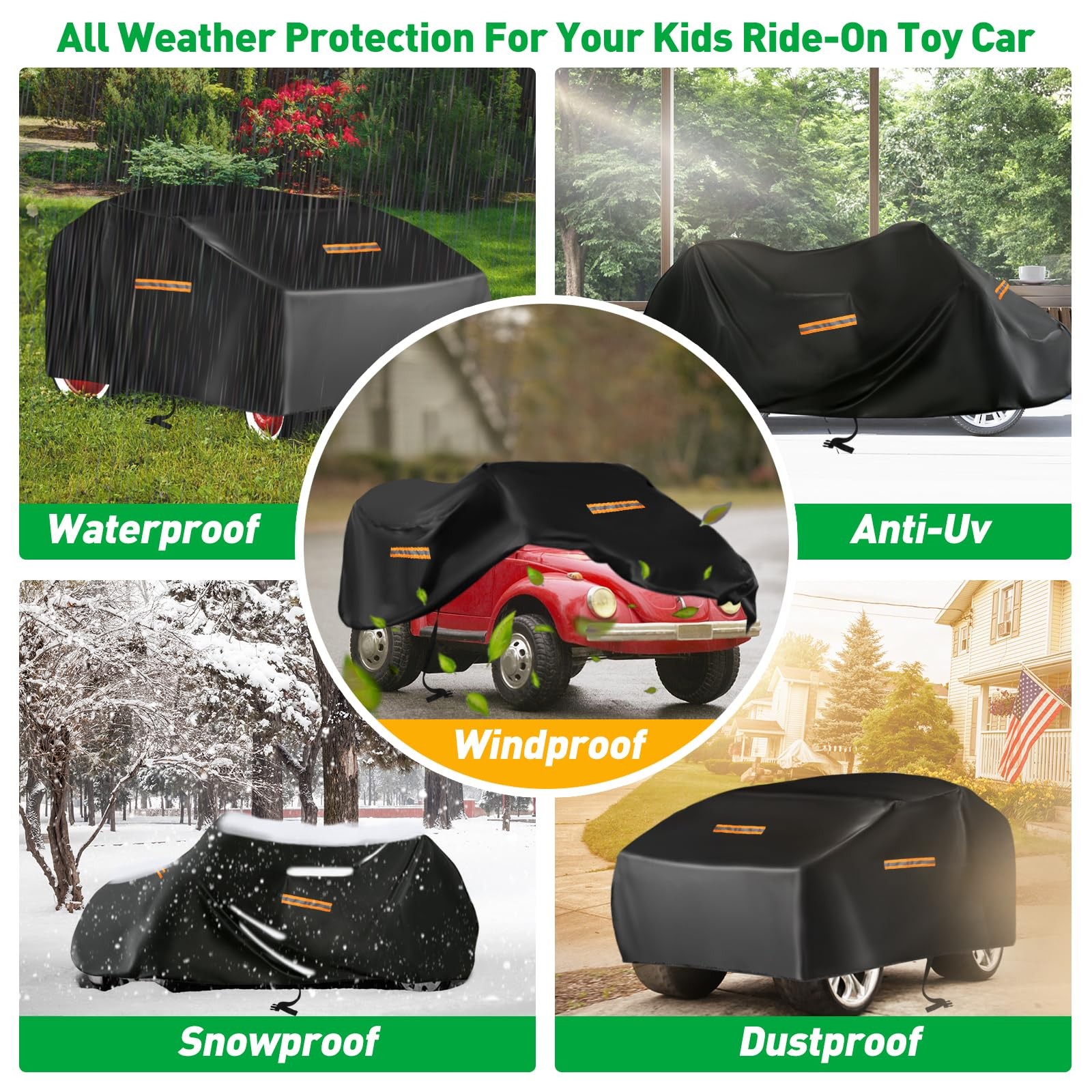 Large Toy Car Cover,Heavy Duty 420D Oxford Fabric Kids Ride-On Power Wheels C…