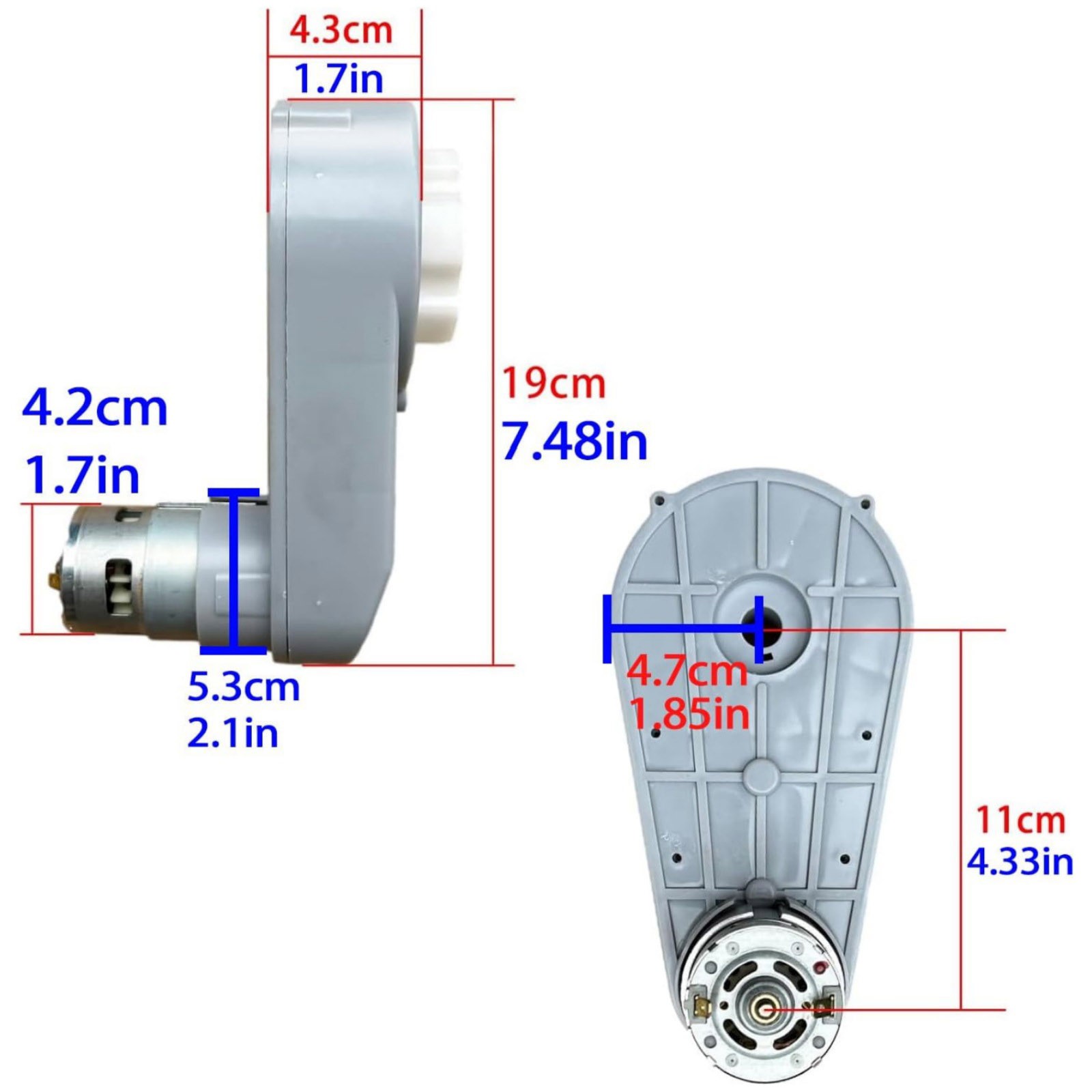 Durable RS775 High-Speed Motor Gearbox 24V For Power Wheels Kids Electric Cars