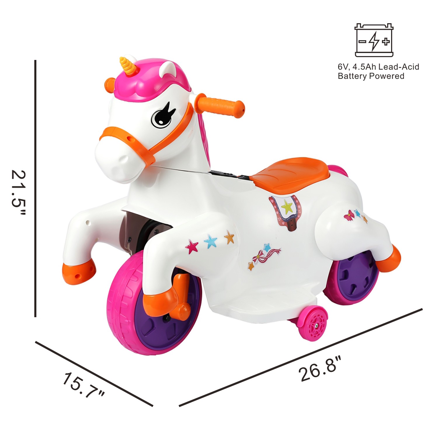 Trimate Electric Unicorn Ride-on W/ Music for Kids 3-6 years