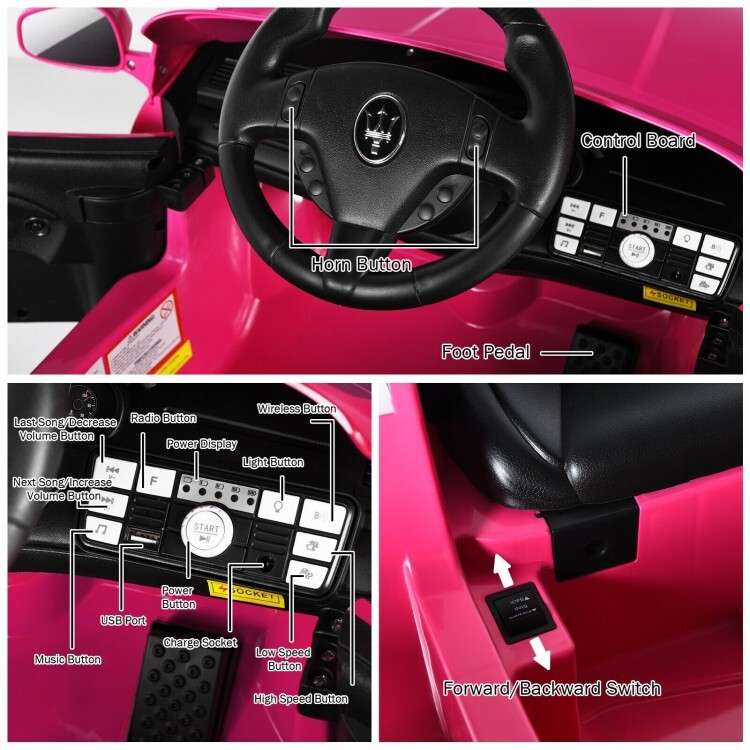 12V Kids Ride On Car Toddler Toy Girls Gift Remote Control w/ Lights Music Pink