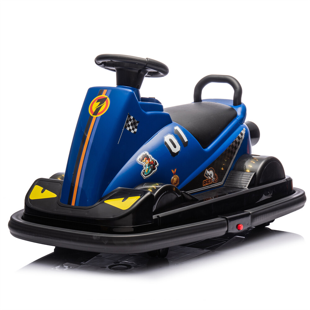 12V Kid Ride On Motor Bumper Car Rotate 360° In Place 1.55MPH Kid Toy Aged 3-5
