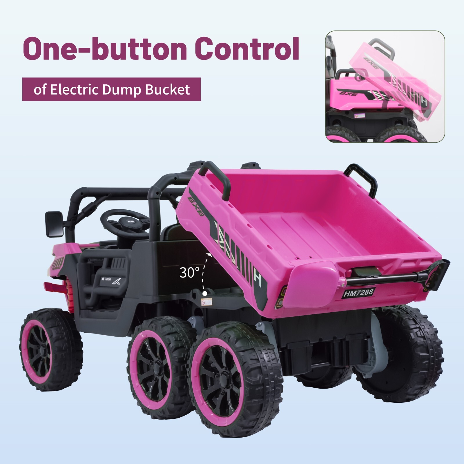 Pink 24V Kids Ride on Toy 2 Seater Electric Truck Power Wheels Car with Remote